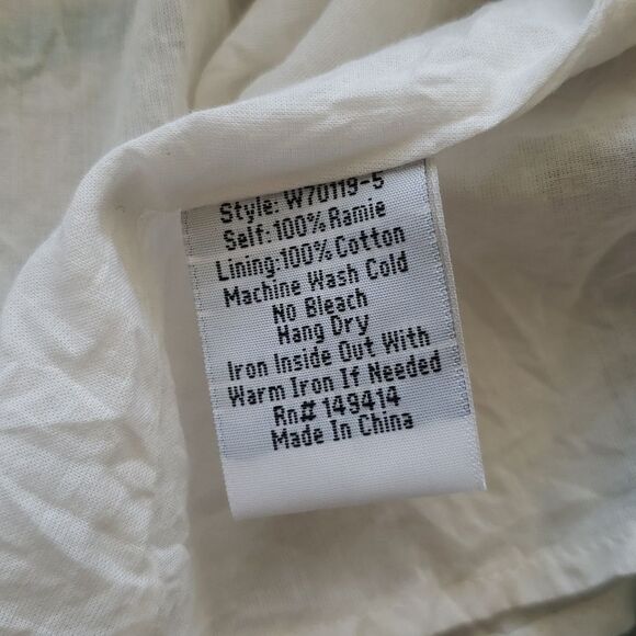 Johnny Was Floral Cream Ramie Linen Bohemian Chic Flowy Lined Maxi Skirt Size XS - Picture 4 of 6